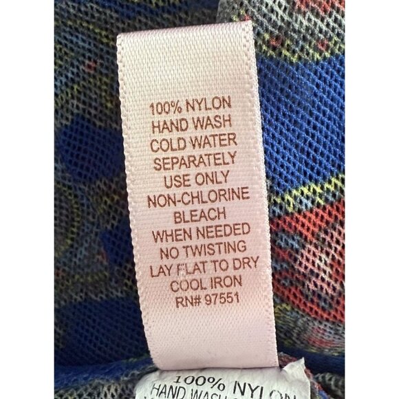 Sweet Pea By Stacy Frati Womens Blue Paisley Nylon Sheer Top M Cover Up Boho - Picture 6 of 6